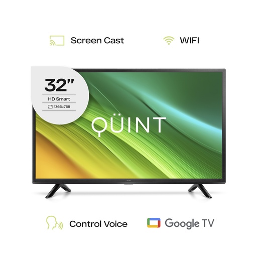 [QT3-32 GTV2024 HD] QÜINT Smart Tv 32" HD LED Con Google TV